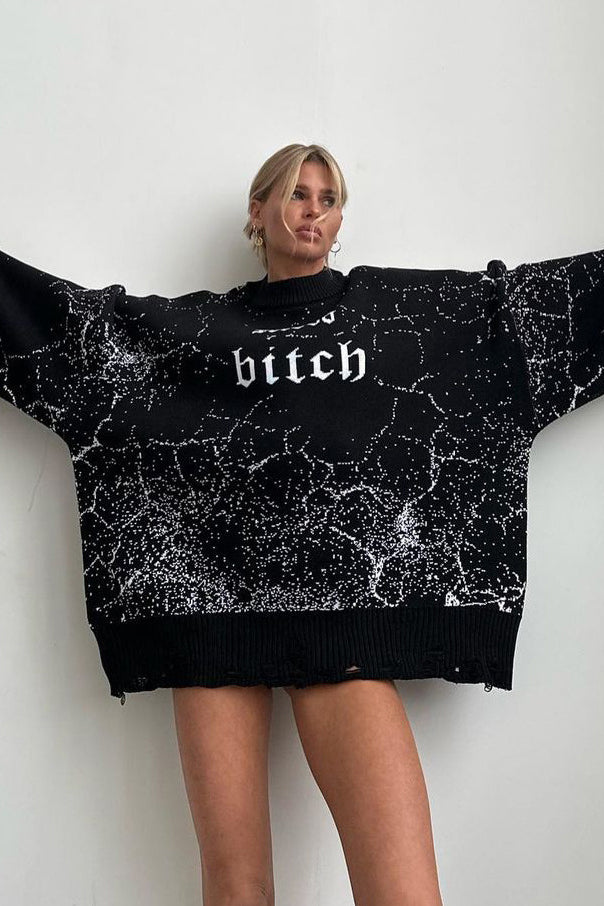 Oversize Streetwear Distressed Sweater