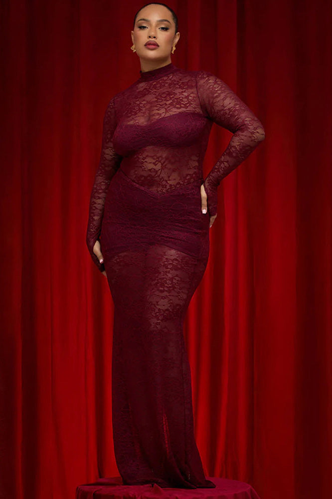 Midnight Lace Dream Maxi Dress