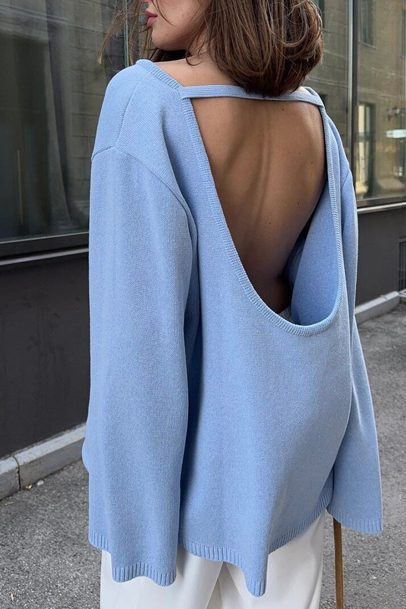 Josie V-ringad Cut-out Stickad Maxiklänning