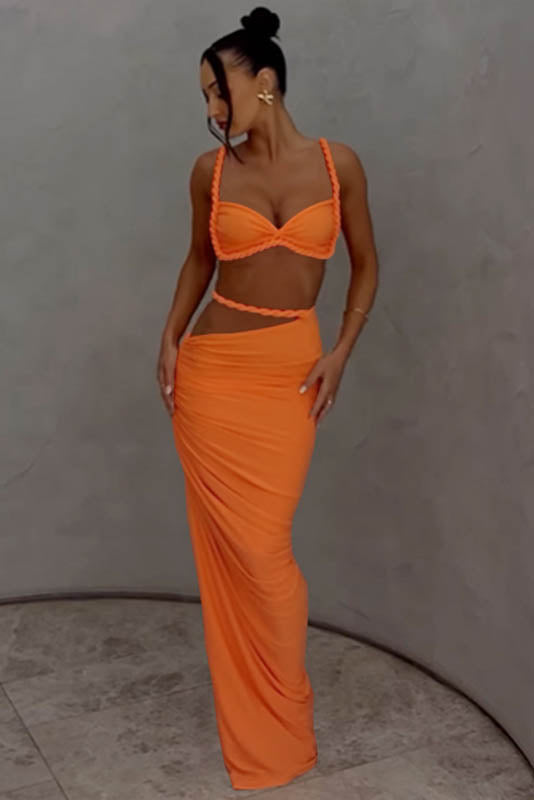Apricot Breeze Skirt Set