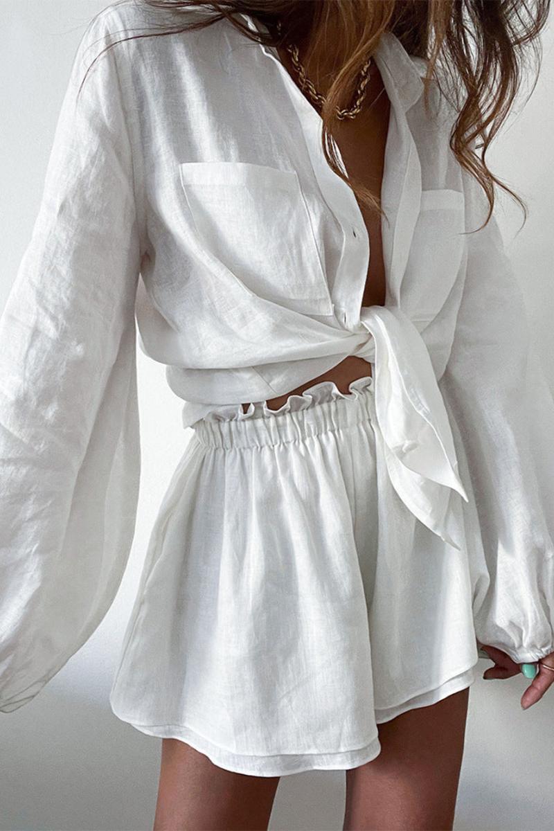 Linen Two Piece Shorts Set