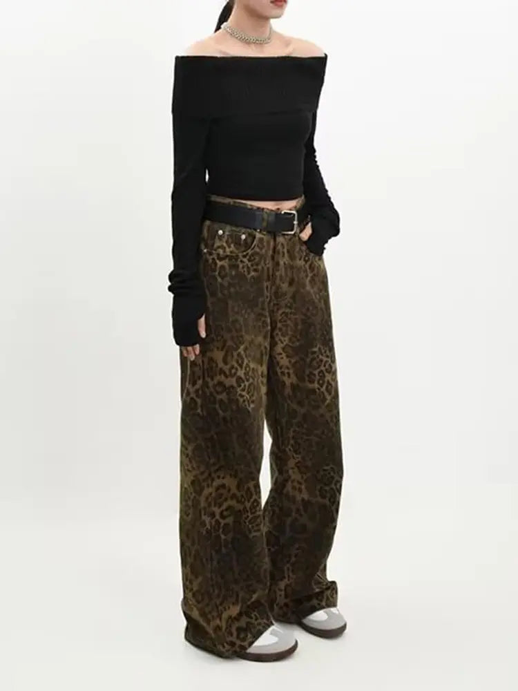 Vintage leopardprint jeans