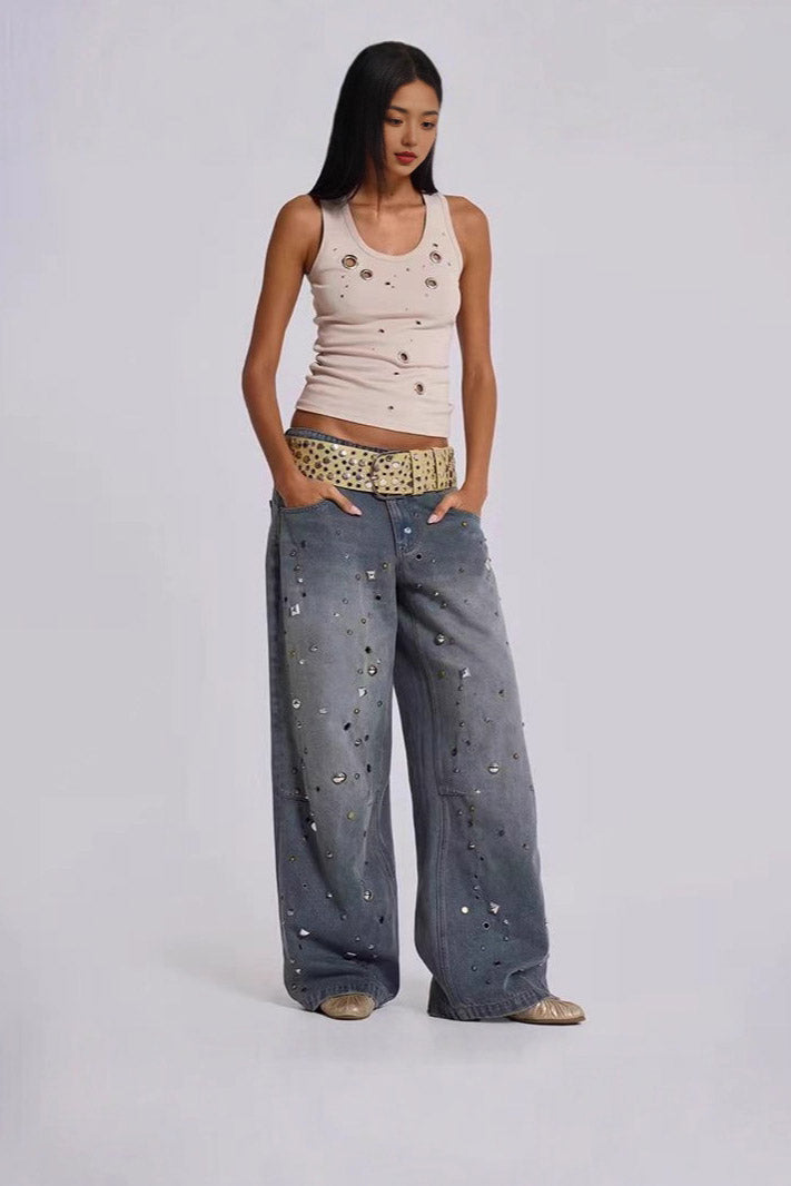 Eyelet Rivet Vest Top