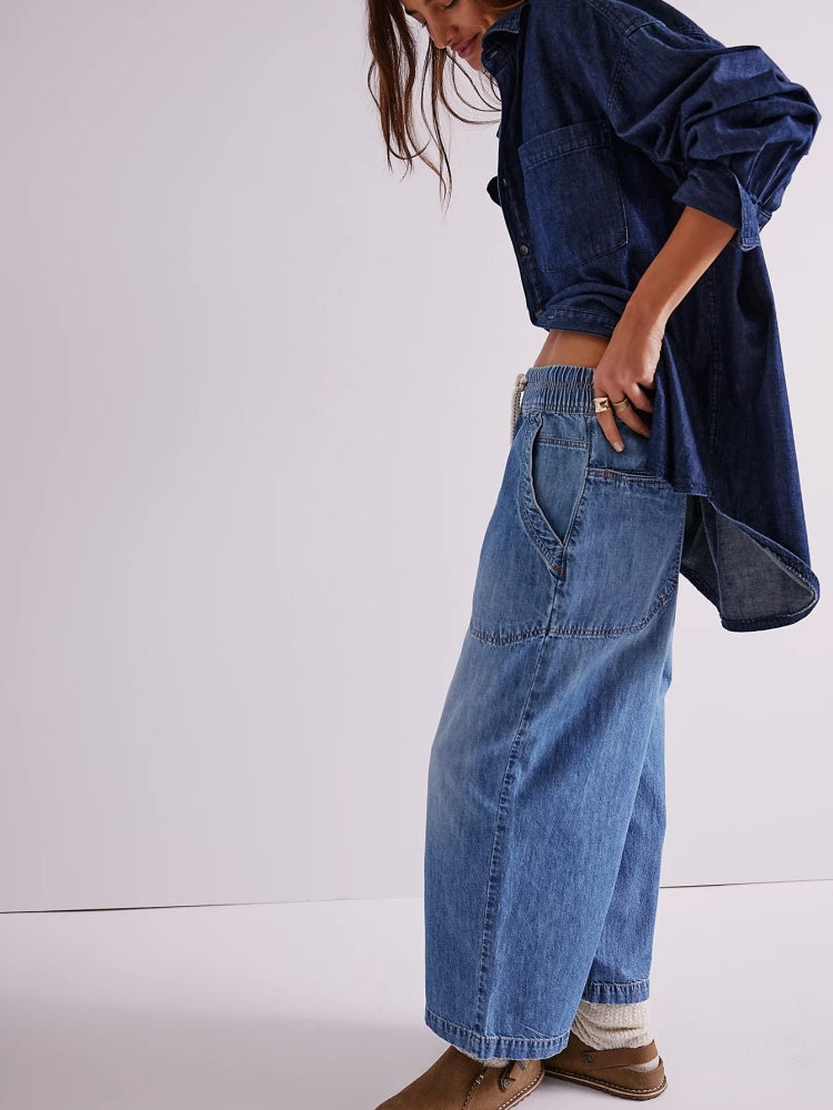 Jeans rectos con bolsillo utilitario