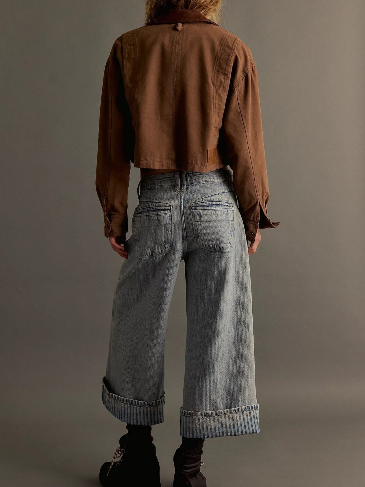 Retro Jeans mat breede Been
