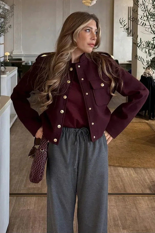 Structured Mock-Neck Mini Jacket