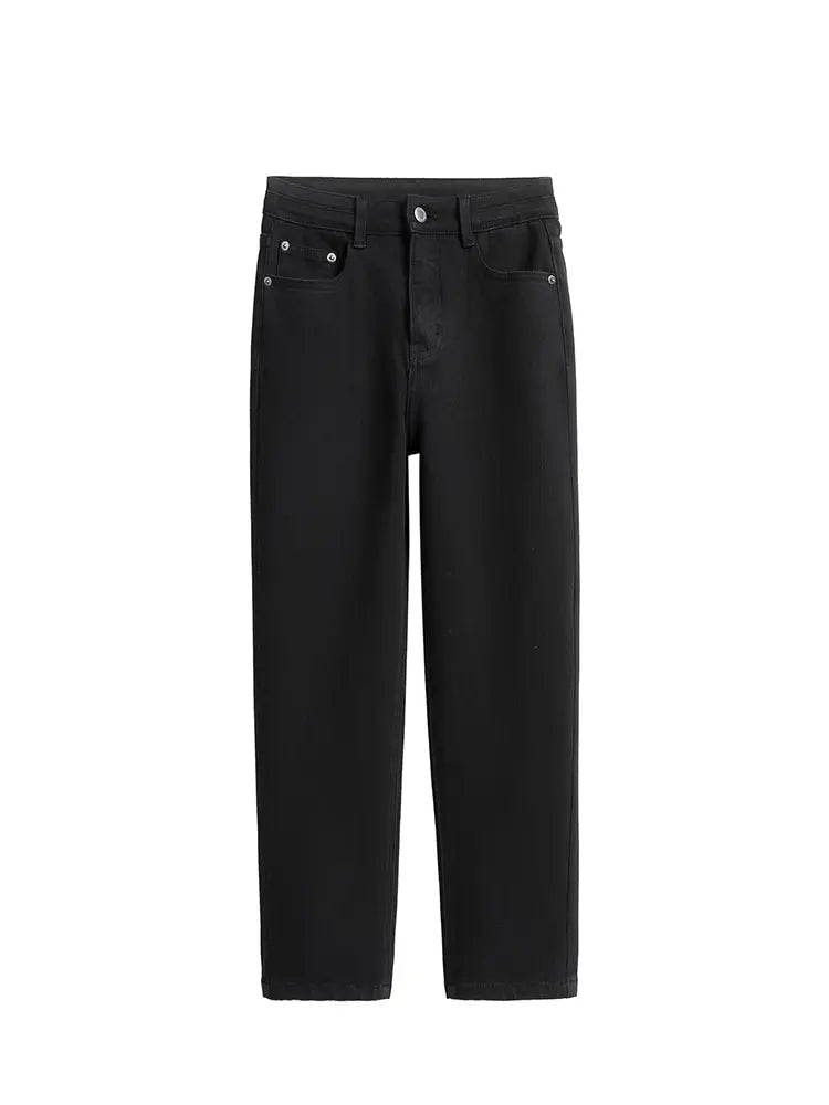 Sorte cigaretjeans med høj talje