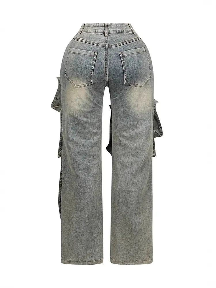 Ofhuelbar Héichtaille-Jeans