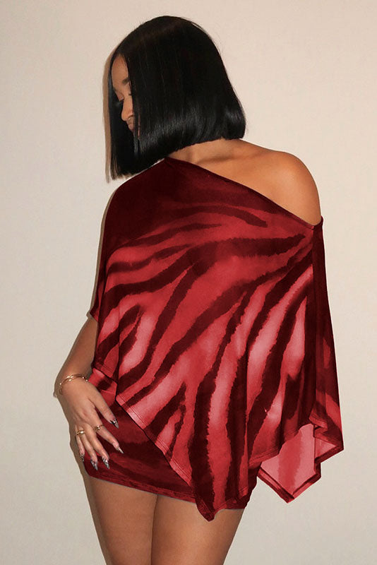 Ensemble jupe transparente à motif tigre