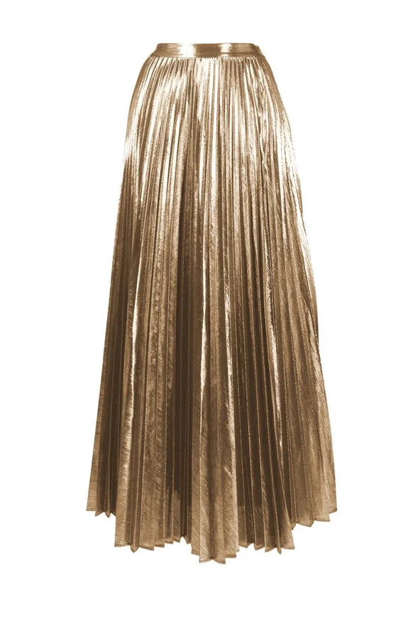 Cutout Gold Patchwork One-Piece Skirt Set