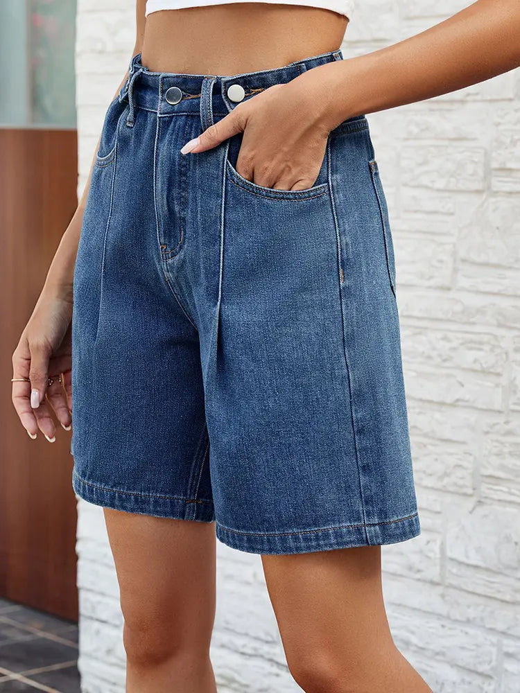 Bermuda en jean à taille ajustable