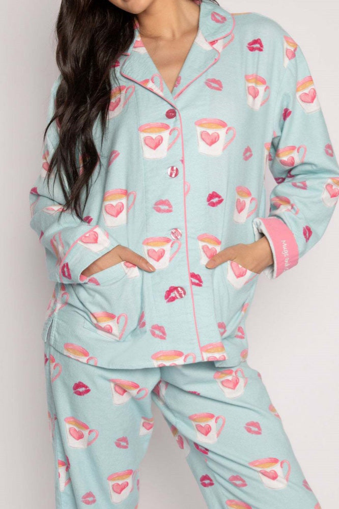 Heart and Lip Print Pajama Set