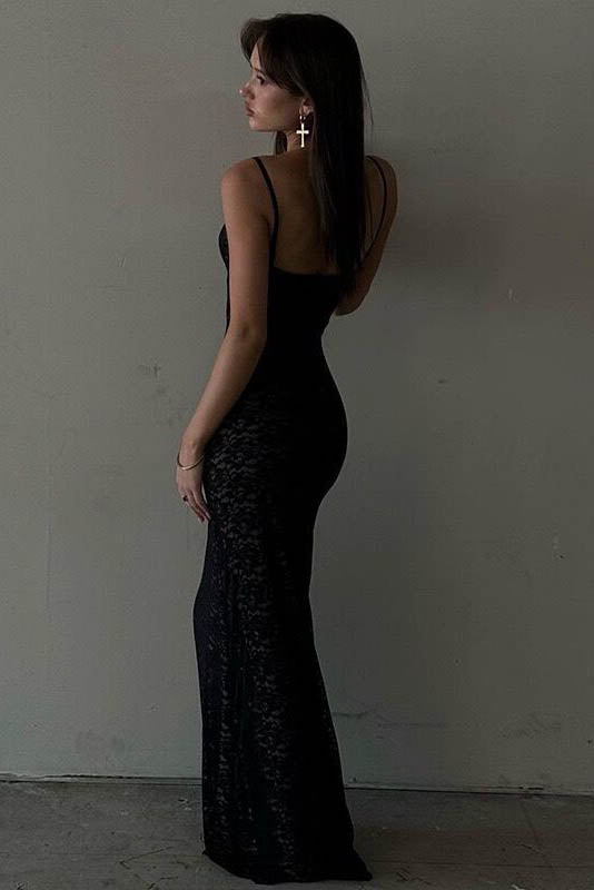 Whispered Lace Backless Dress