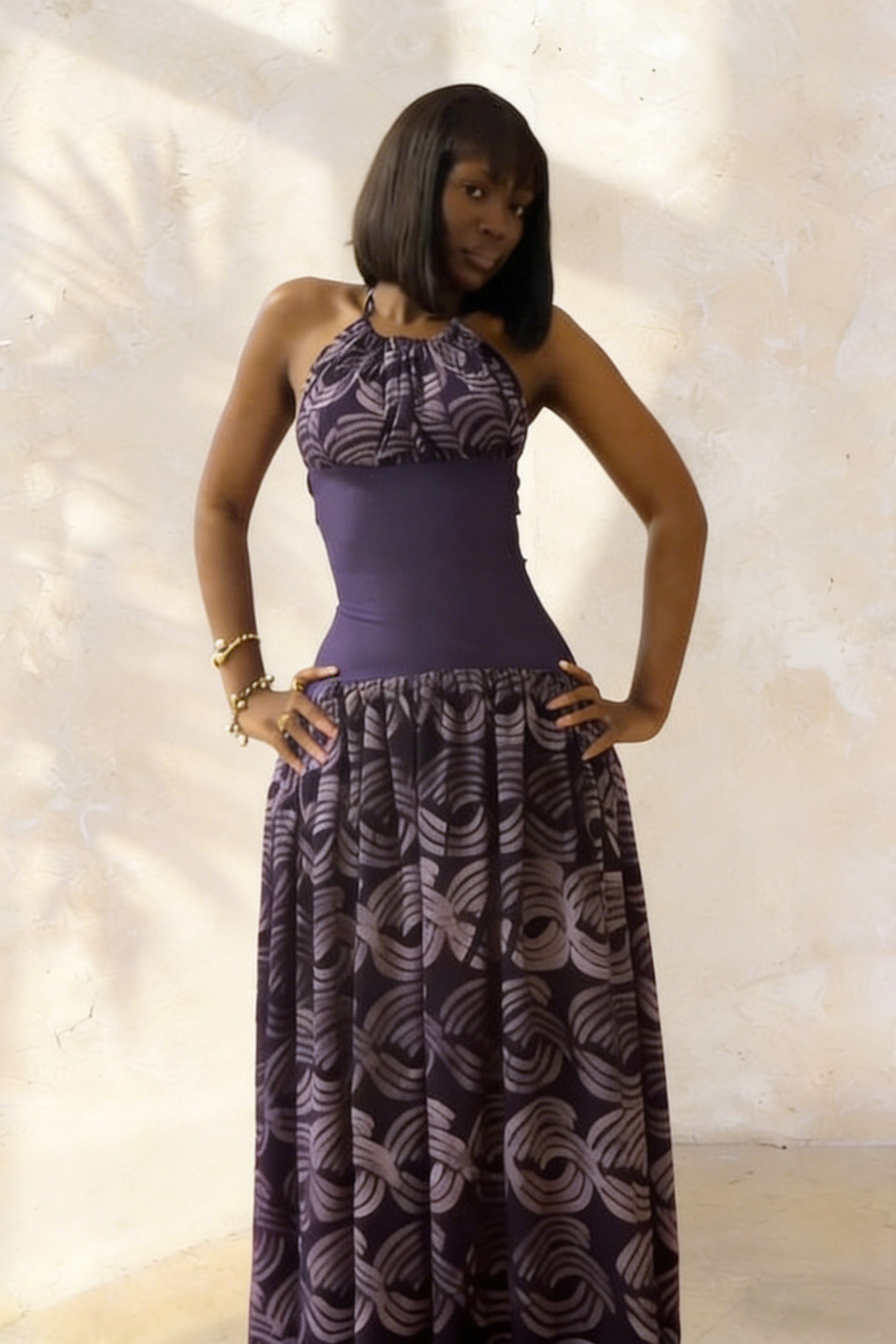 Cultural Print Curvy Maxi Dress