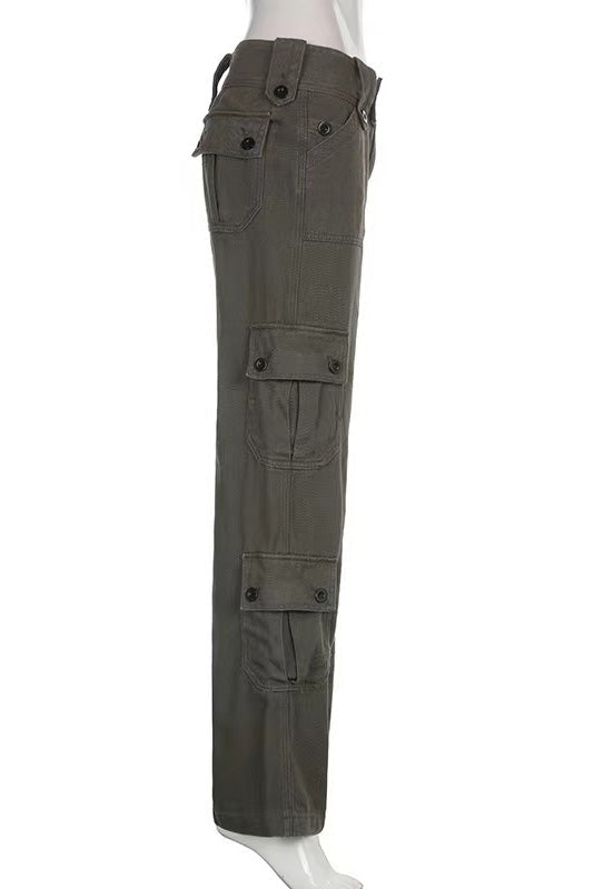Retro Sokak Tarzı Cep Denim Pantolon