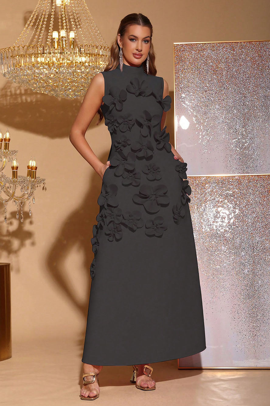 Ethel Flower Embellished Maxi-kjole uden ærmer