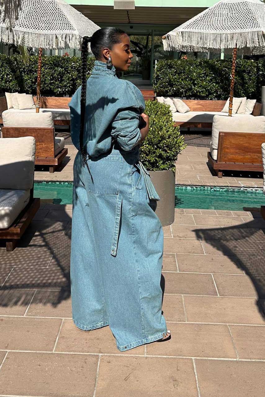 ヴィンテージ ワイドレッグ デニム ツーピース