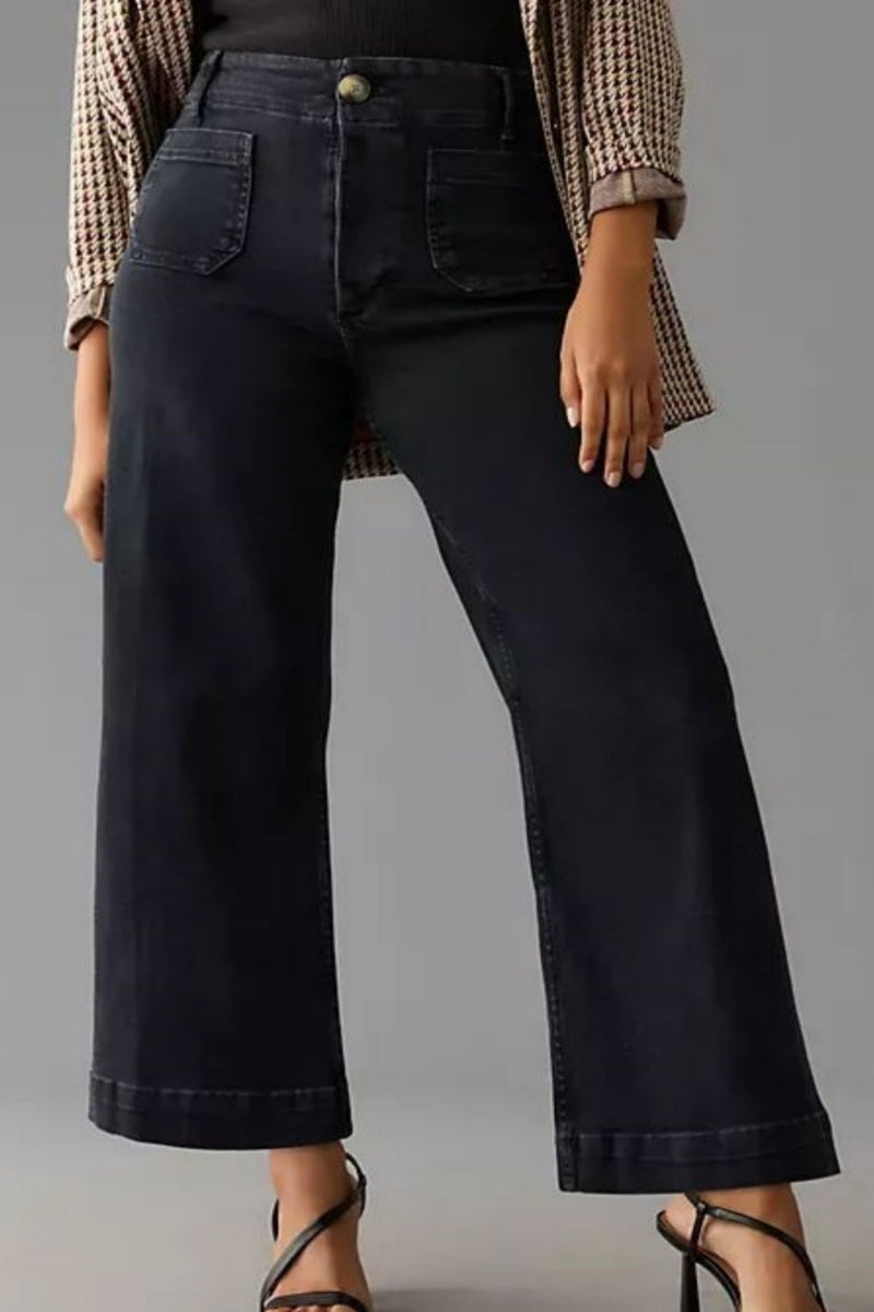 Jeans a vita alta microflare allunganti