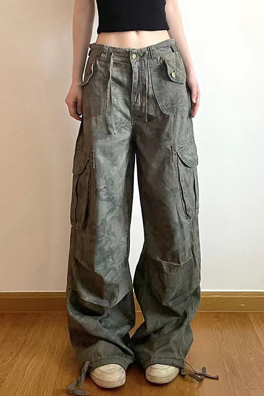 Slimming Camouflage Cargo Denim Pants