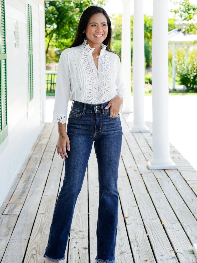 Jeans skinny vintage con orlo grezzo