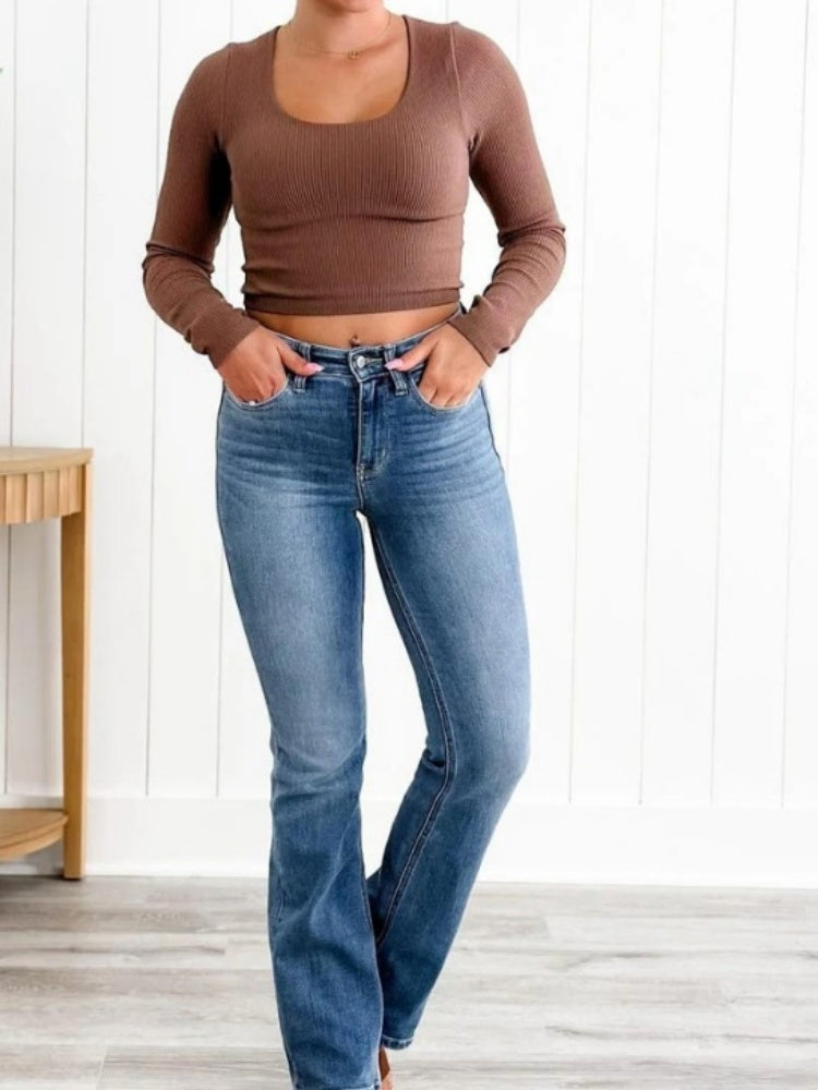 Jeans aderenti a vita alta con controllo della pancia