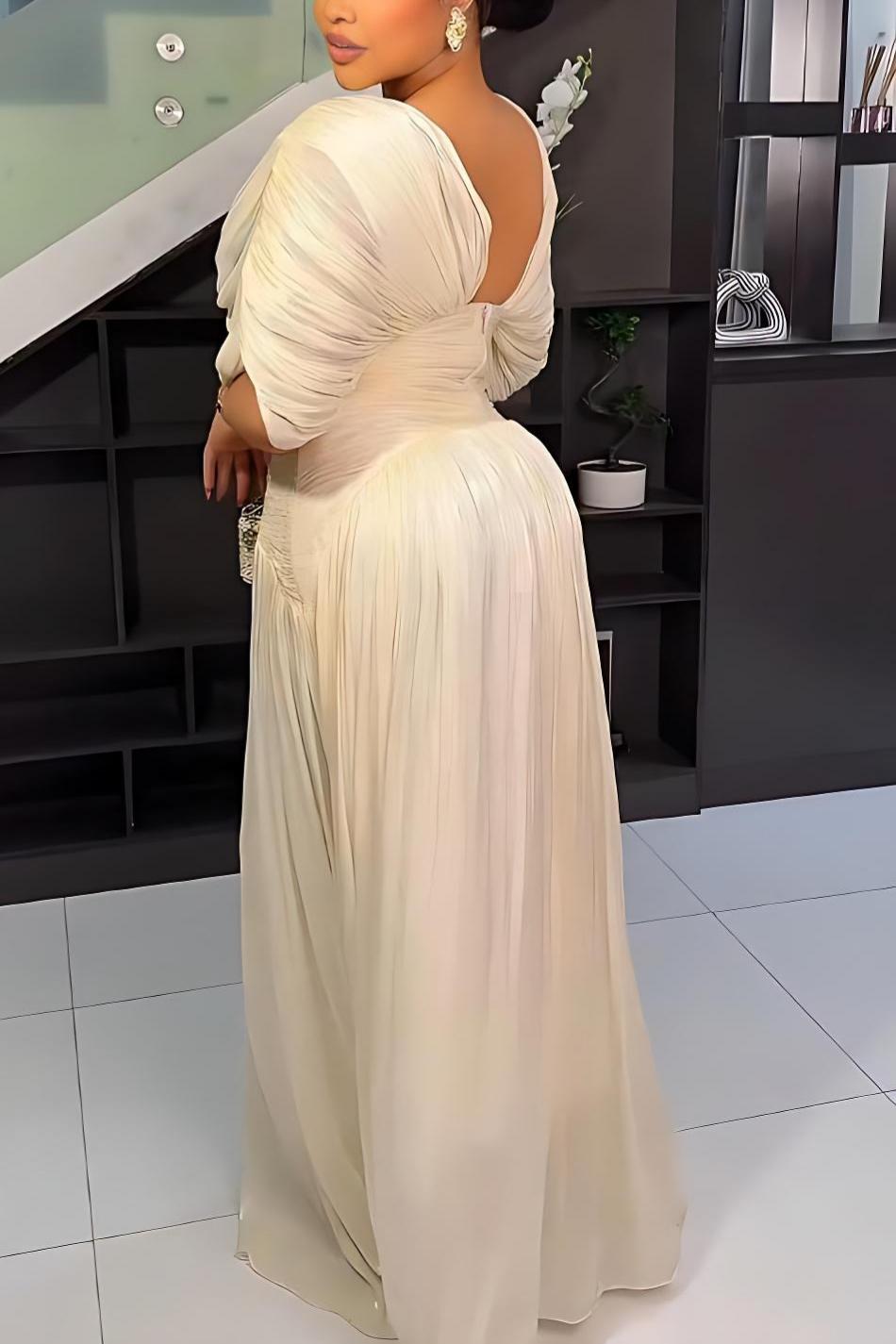 Azure frynsehalo maxi-kjole