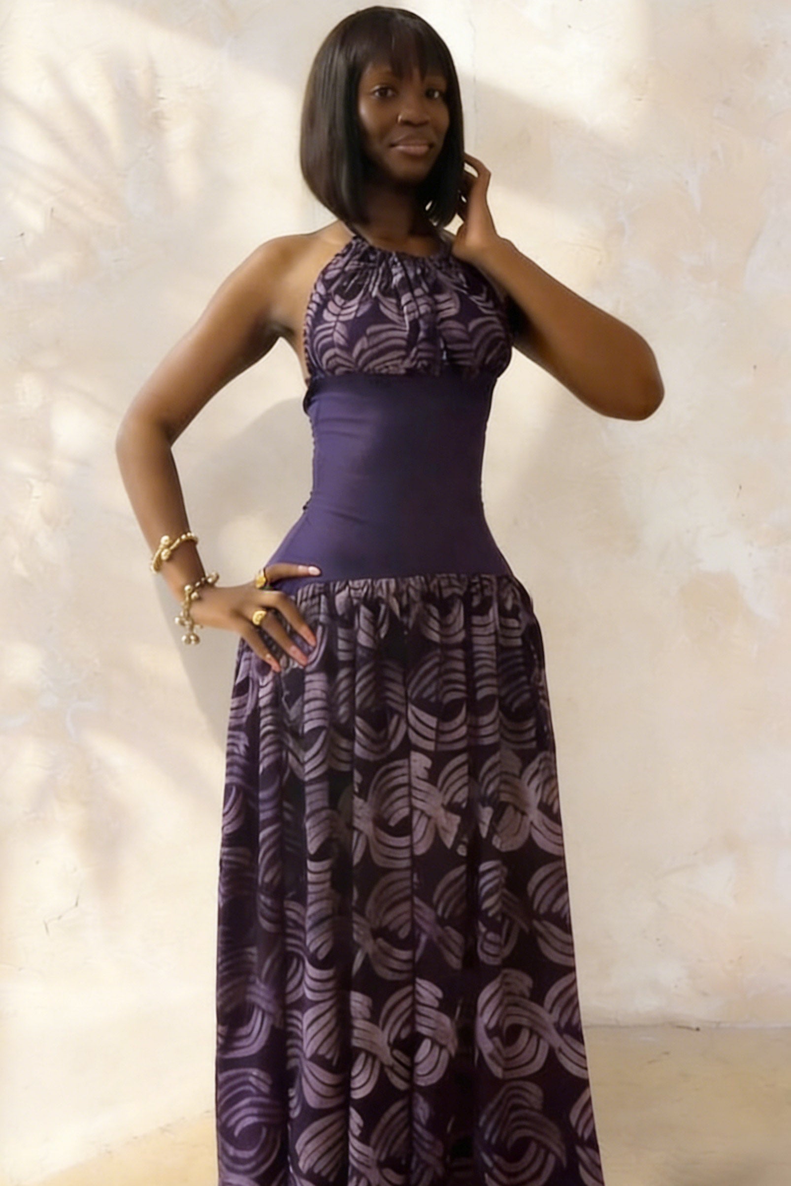 Cultural Print Curvy Maxi Dress