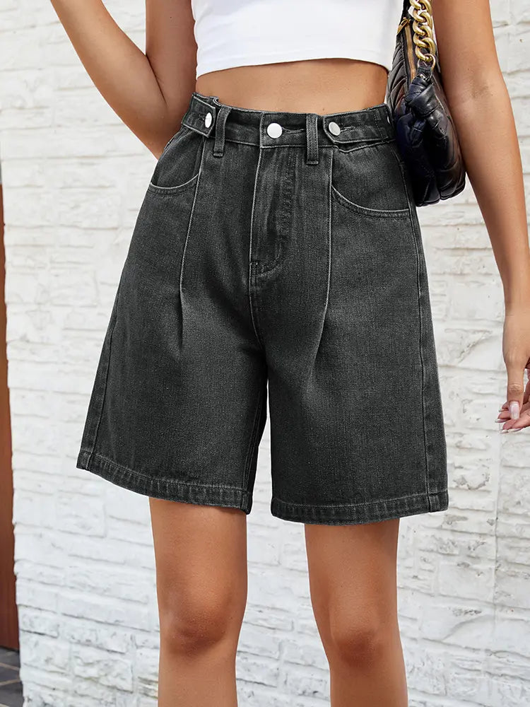 Bermuda en jean à taille ajustable