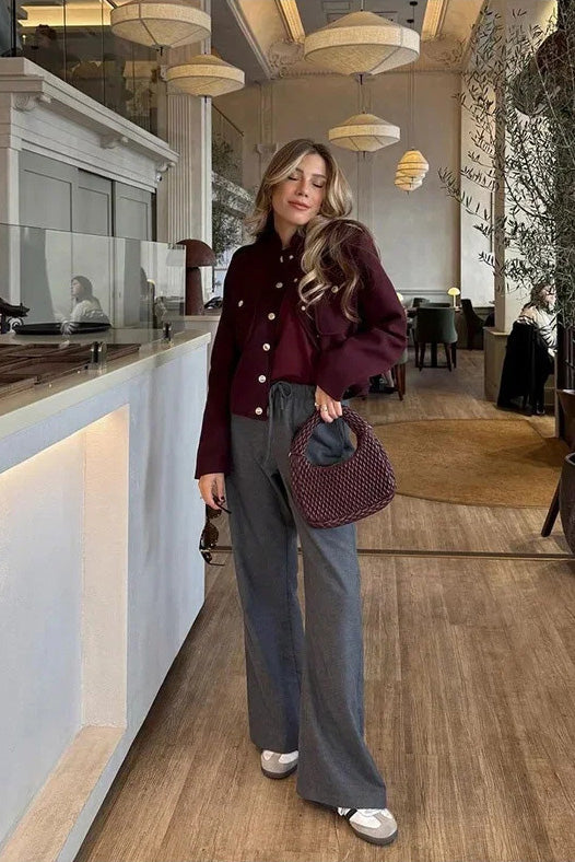 Structured Mock-Neck Mini Jacket