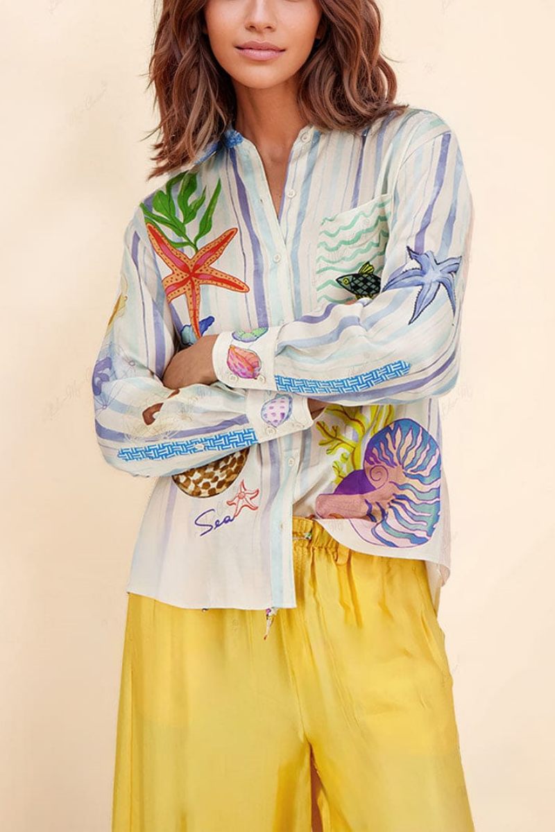 Ensemble de pantalons à motif thème océan