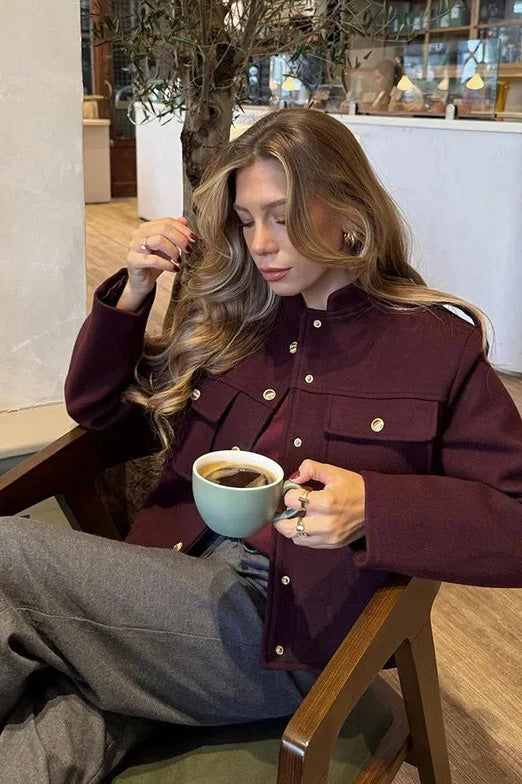 Structured Mock-Neck Mini Jacket