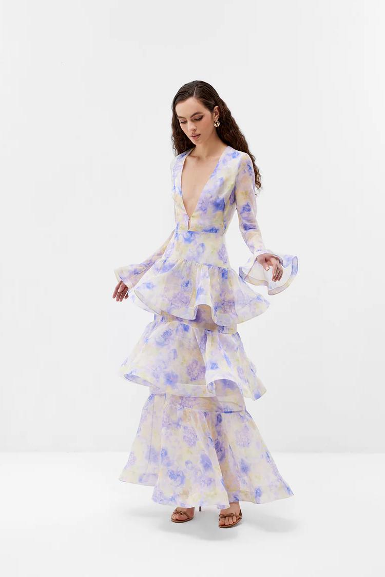 Floral Tiered Ruffle Maxi Dress