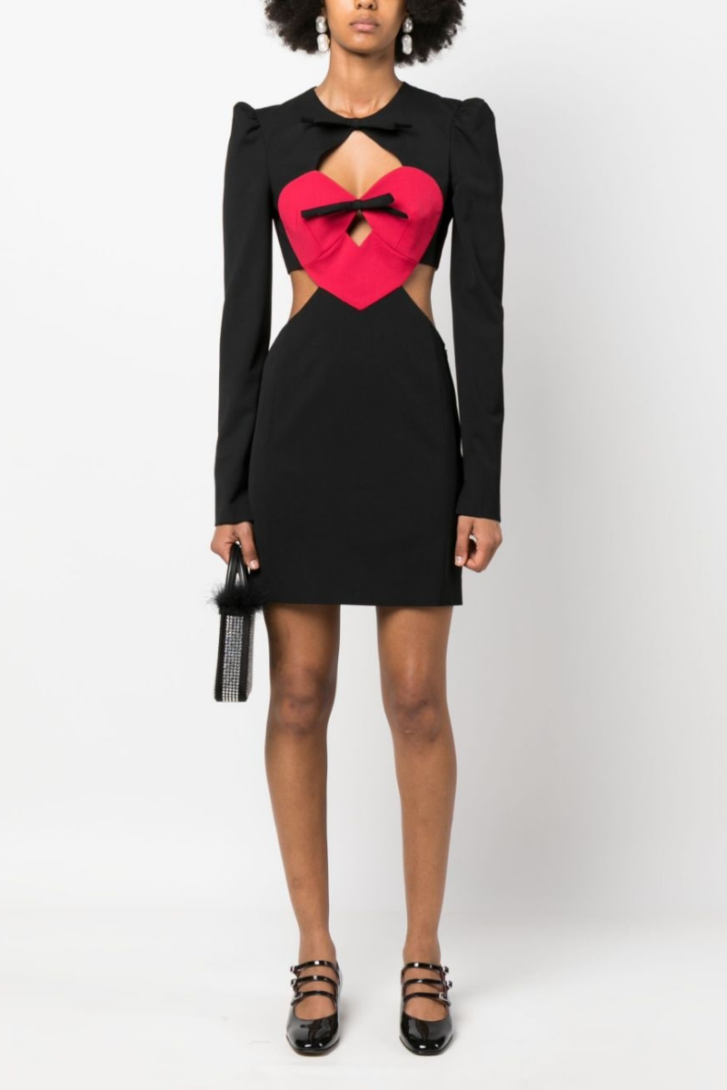 Azura Long Sleeve Bow Cutout Mini Dress