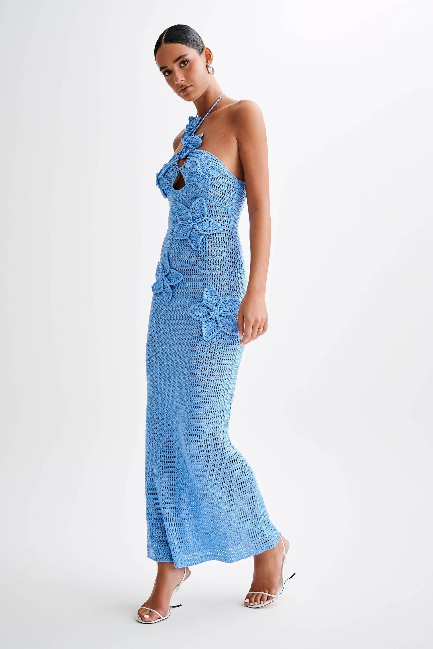 Beverly Floral Appliqué Crochet Maxi Dress