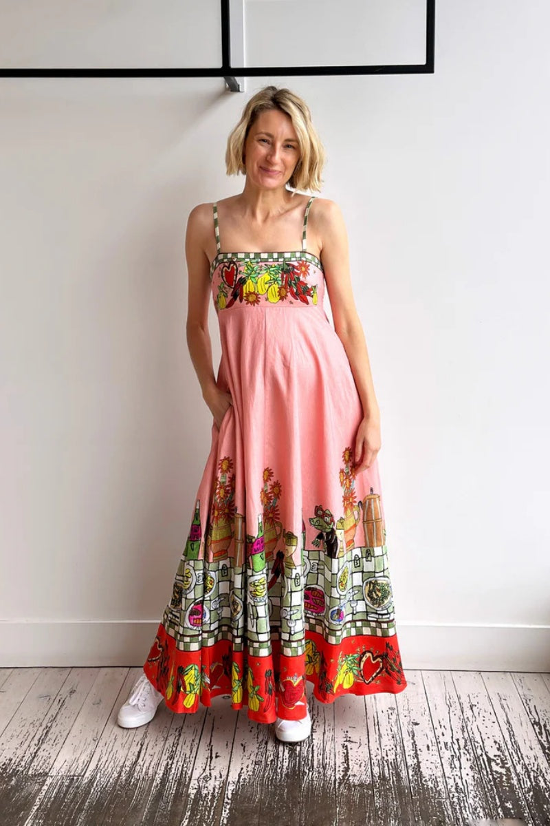 Sexy Linen Print Dress