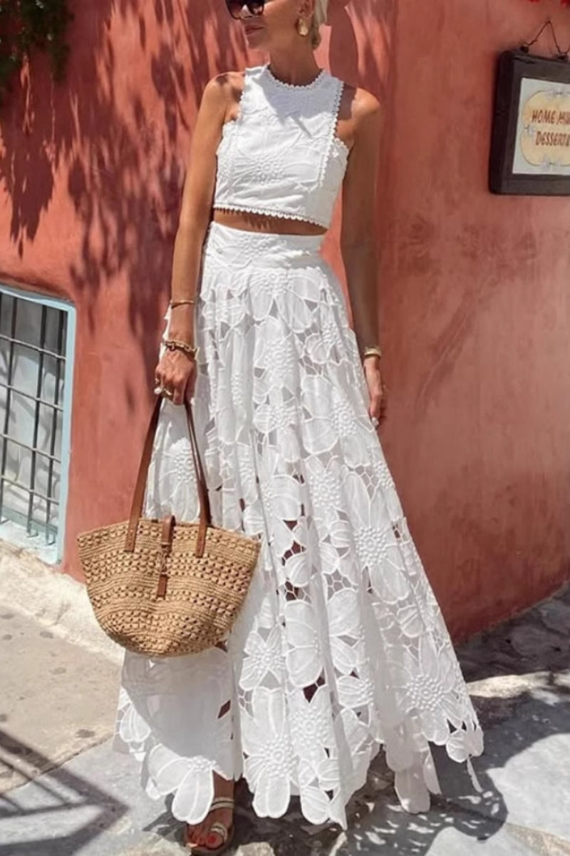 Hollow Out Tank & Skirt Set