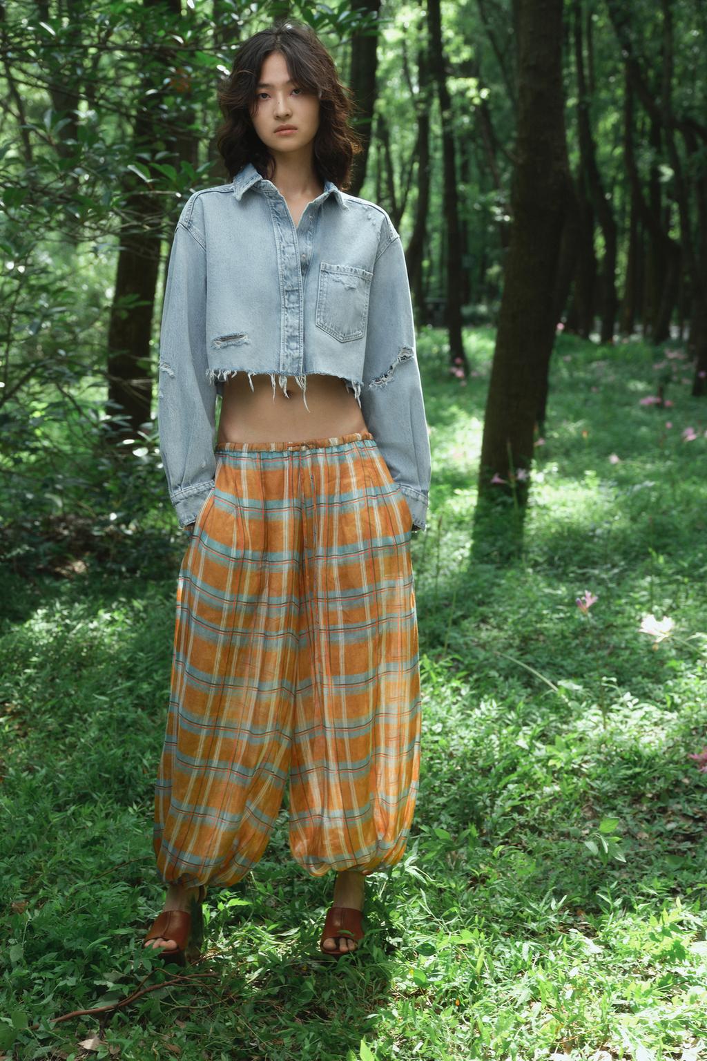 Plaid Harem Pants