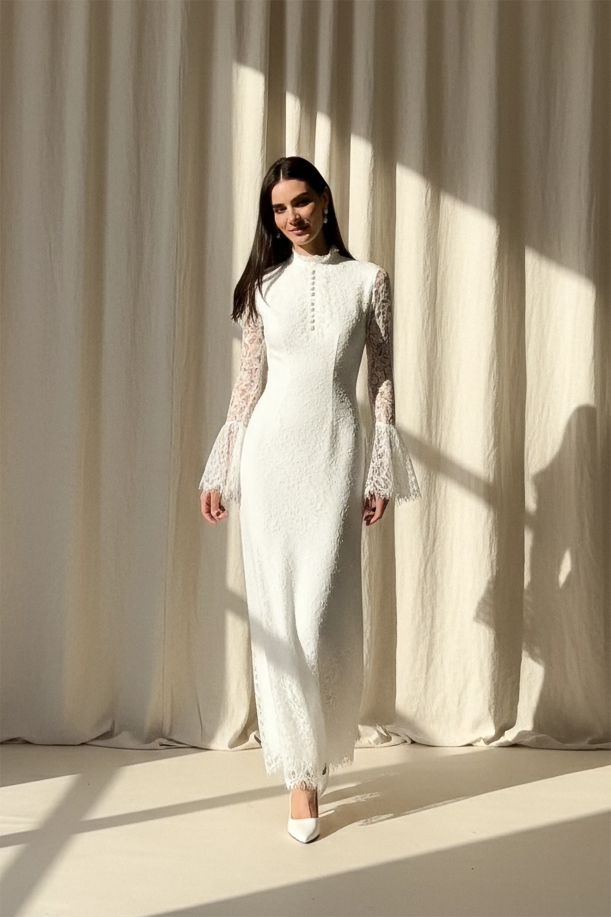 Azur frynsekrans makkjole