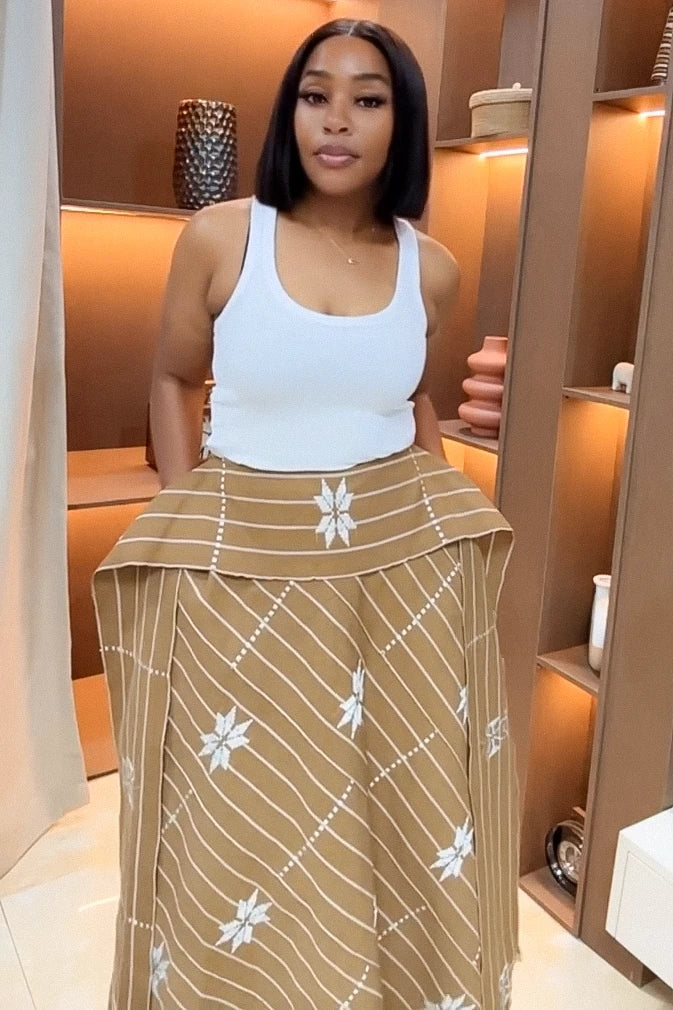 Azure frynsehalo maxi-kjole