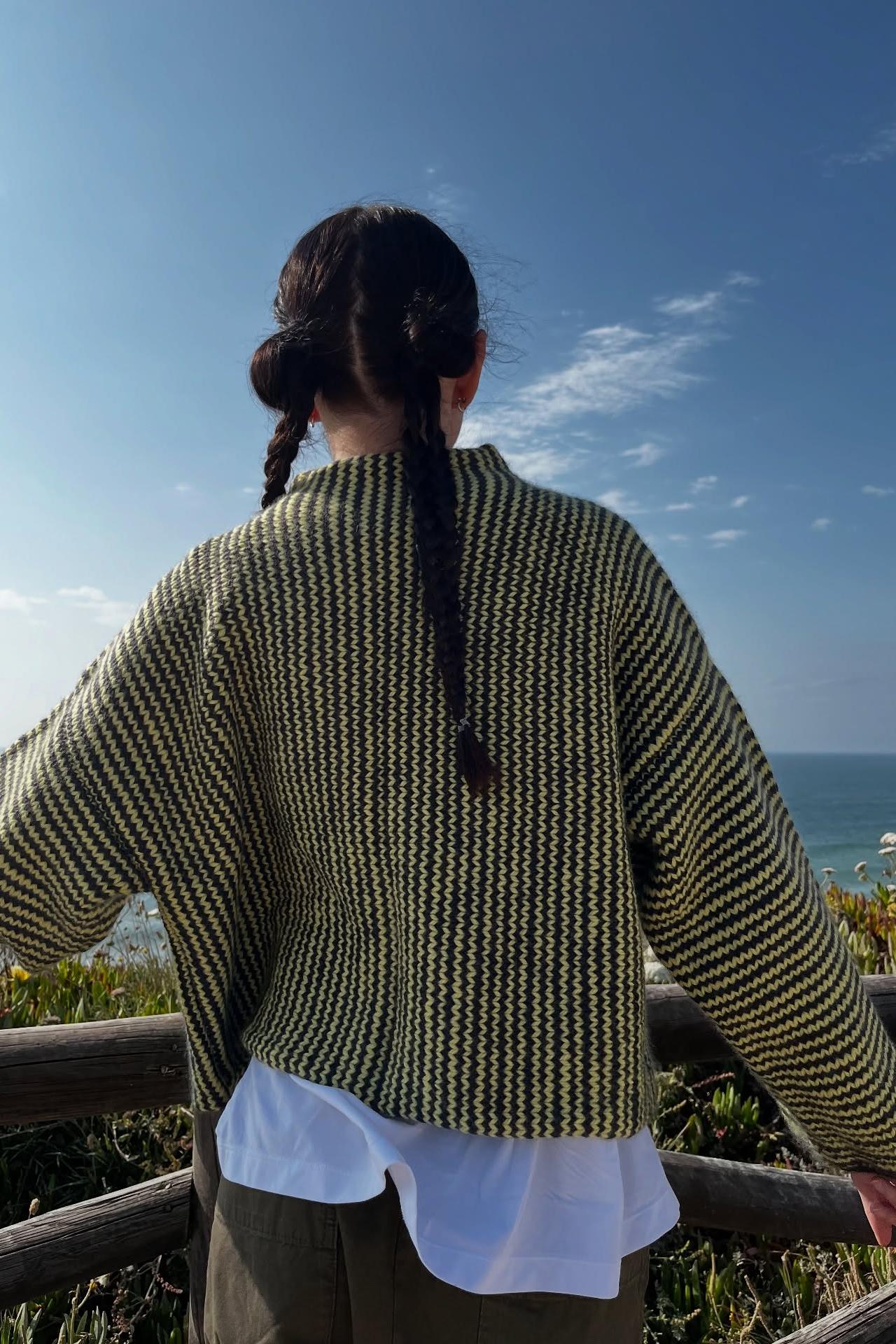 Chunky Knit Striped Cardigan