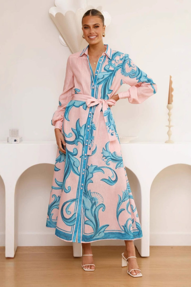 Summer Belted Midi Dress
