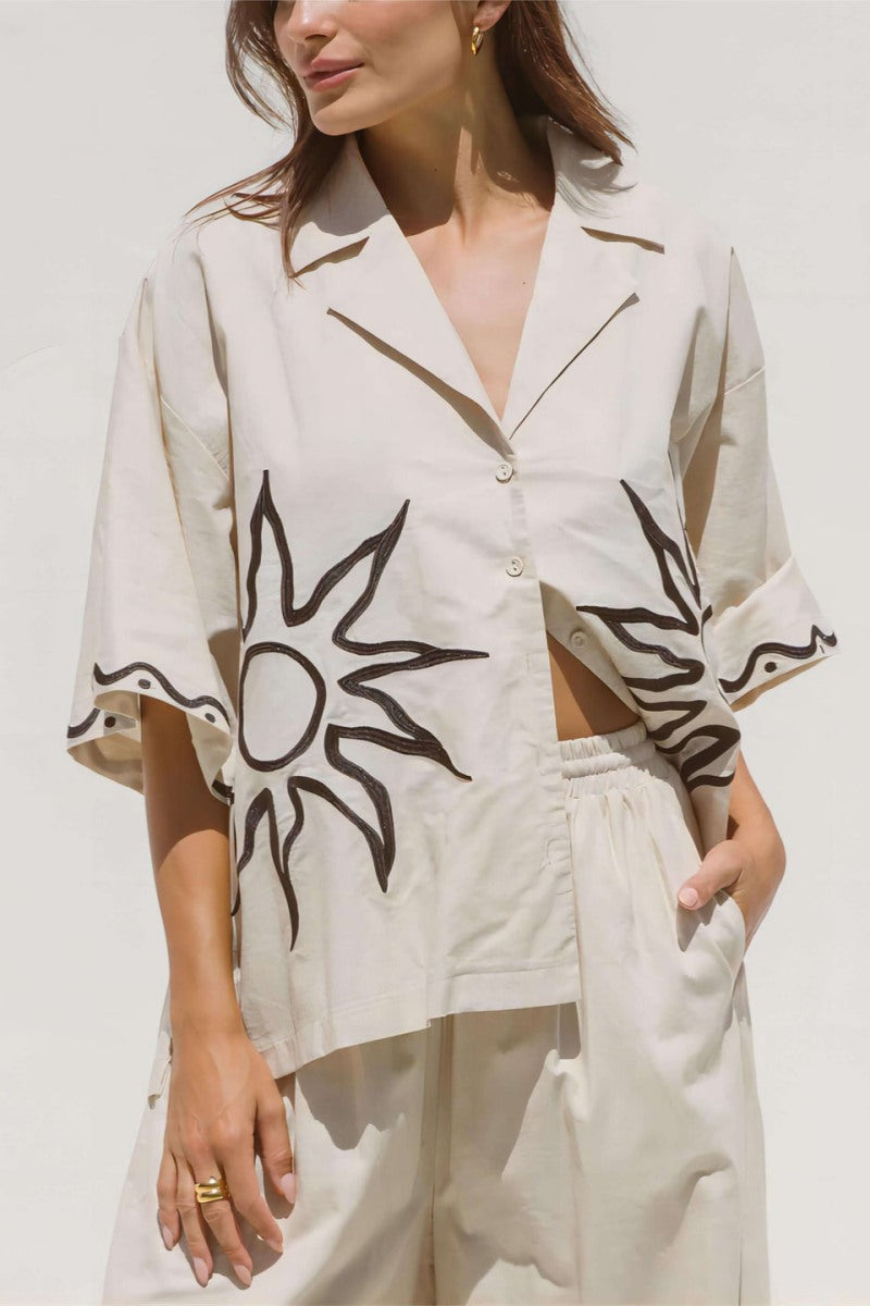 Ensemble pantalon large imprimé Sunshine Loose