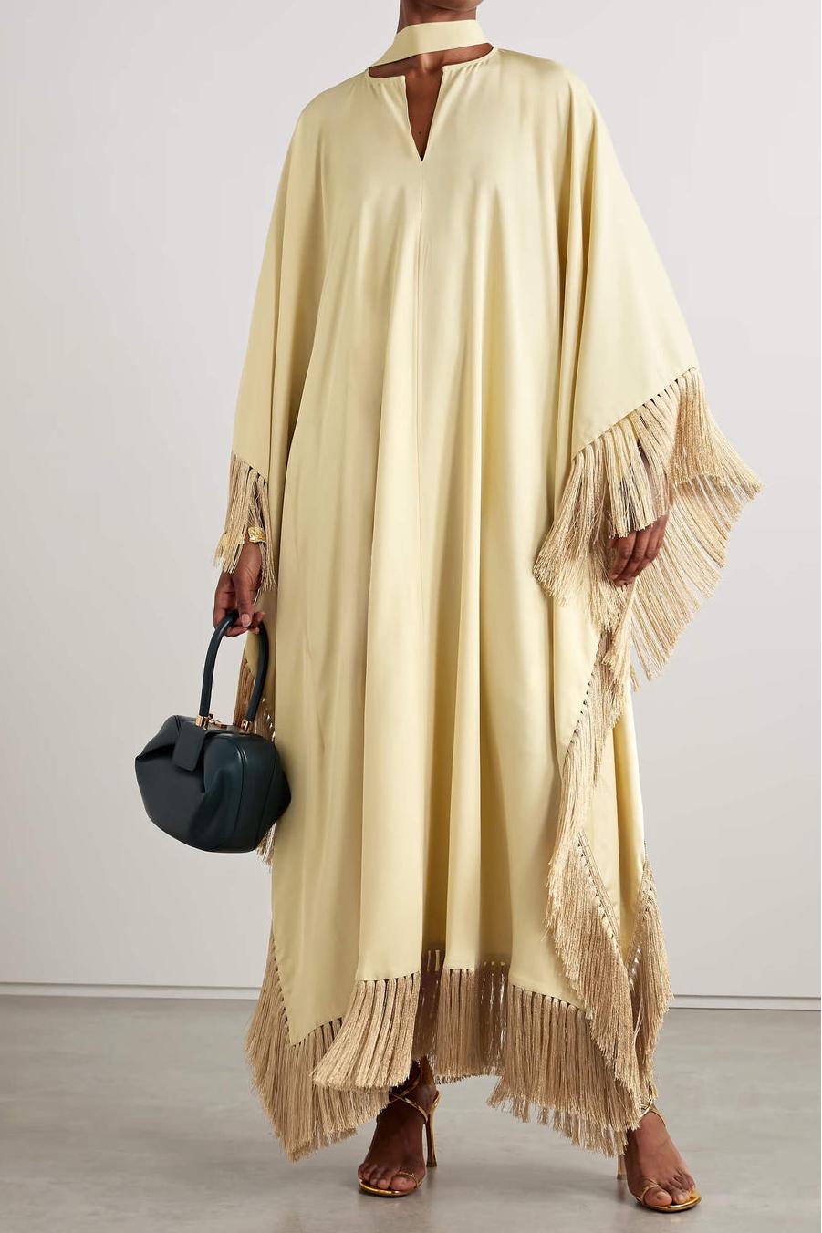 Mrs Ross Fringed Crepe Kaftan