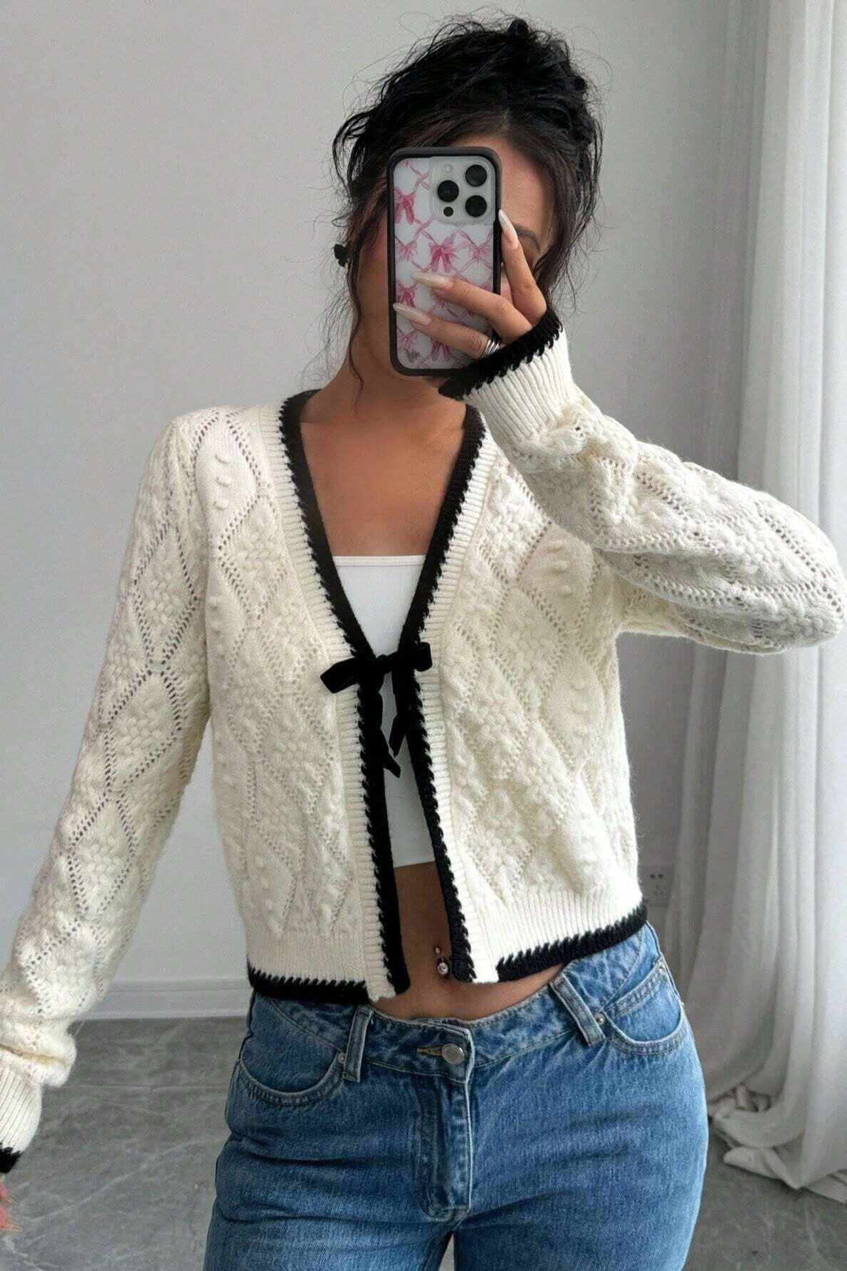 Cardigan sexy con scollo a V