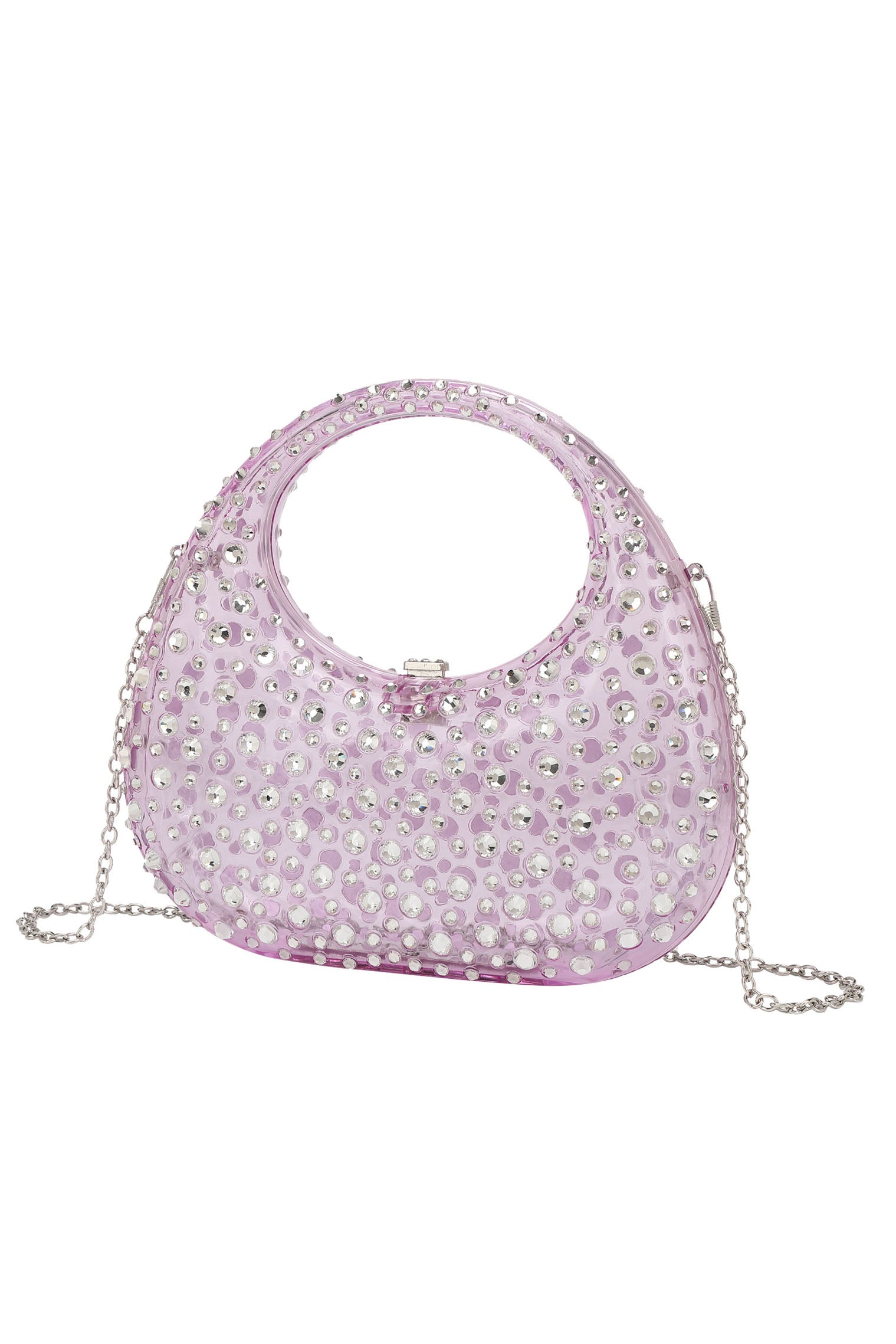 Diamante Embellished Acryl Clutch Bag