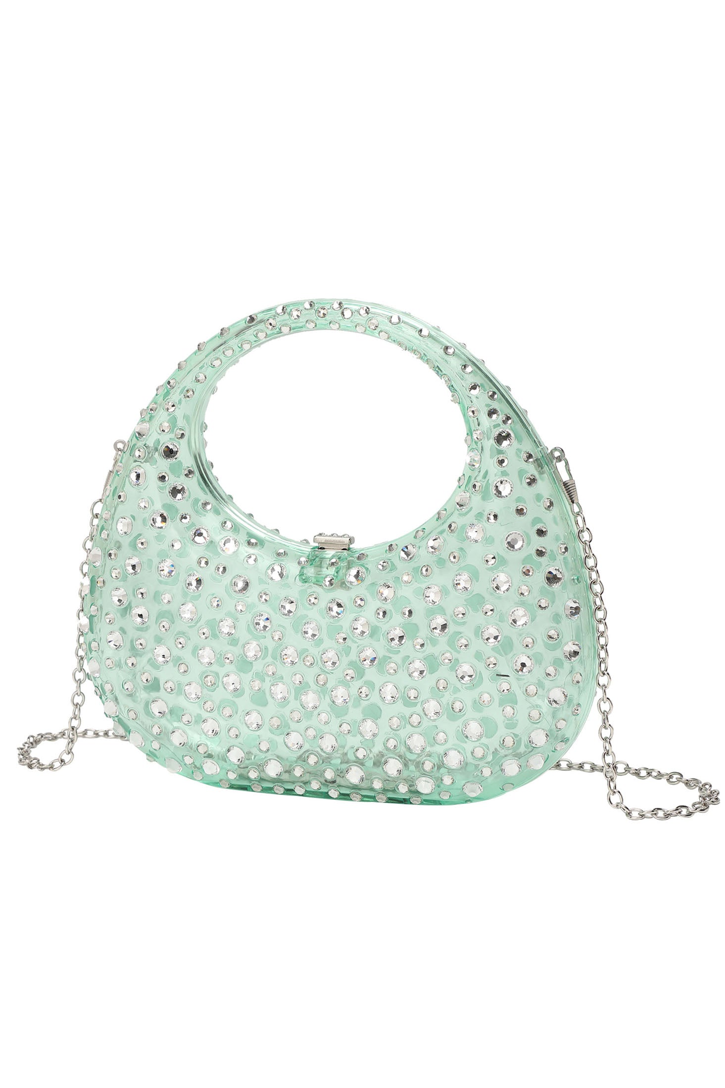 Diamante Embellished Acryl Clutch Bag