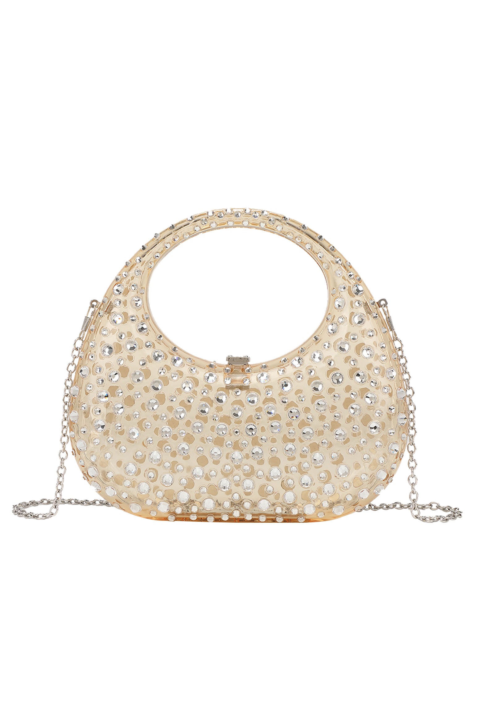Diamante Embellished Acryl Clutch Bag
