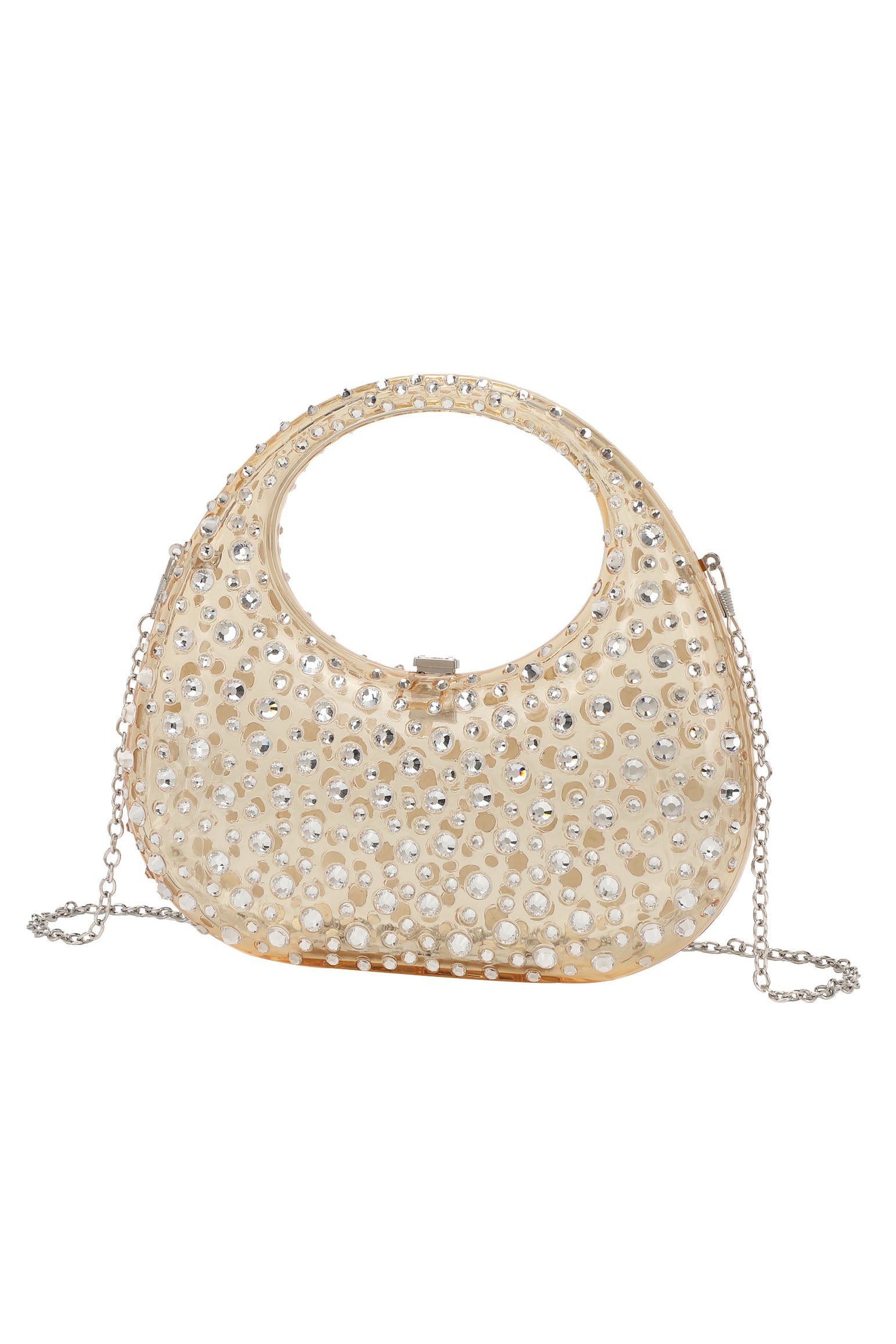 Diamante Embellished Acryl Clutch Bag