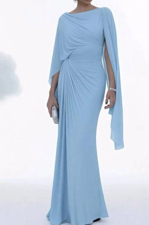 Elegantní maxi šaty s pláštěnkovými rukávy