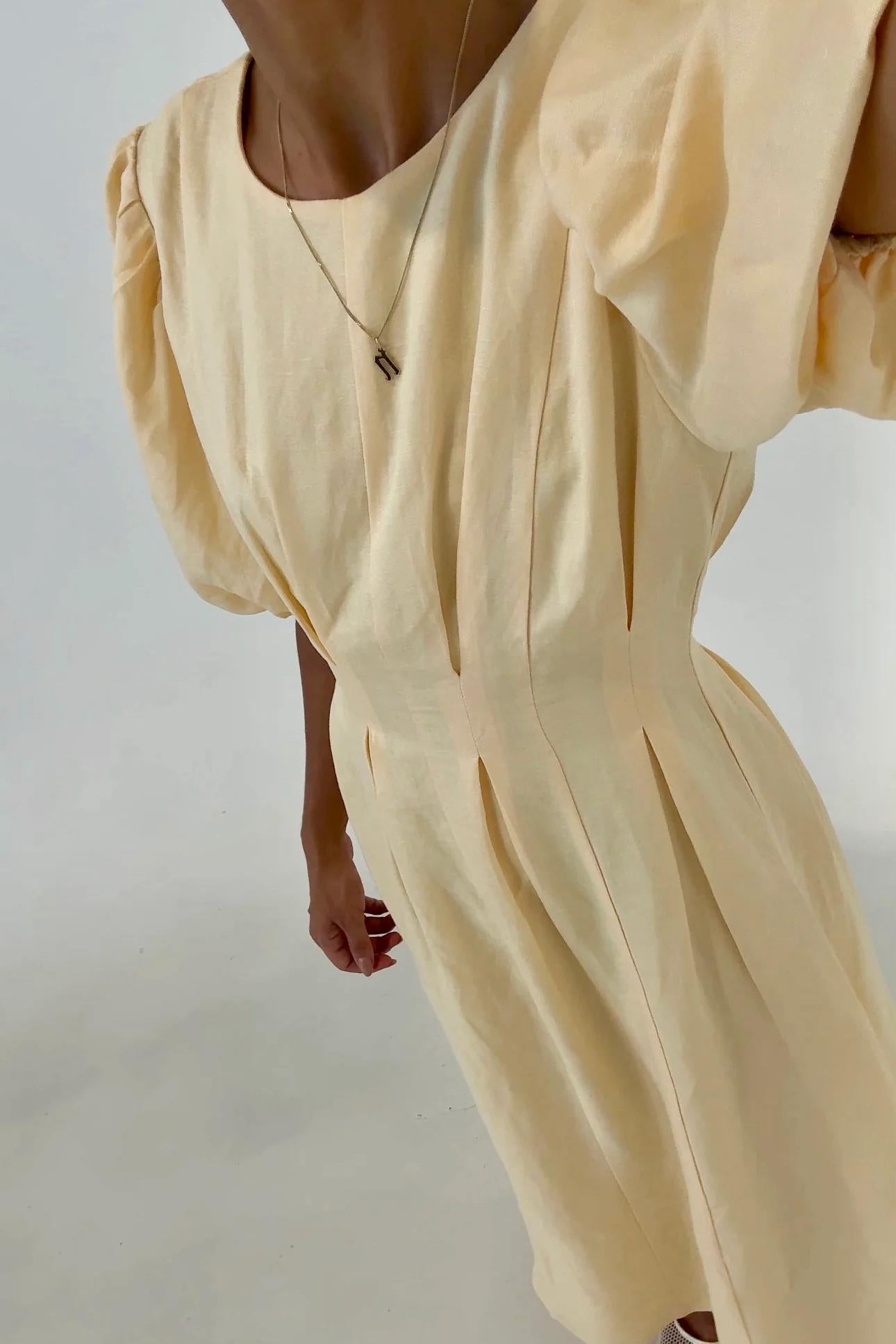 Butter Yellow Air Linen Maxi Dress